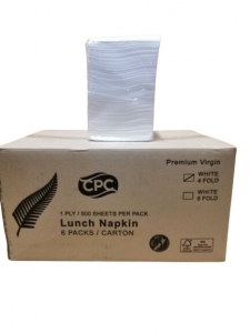 CPC Lunch 1 ply 1/4Fold White